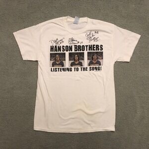 Autographed Hanson Brothers Signed Slap Shot Movie T-Shirt Dave Steve Jeff